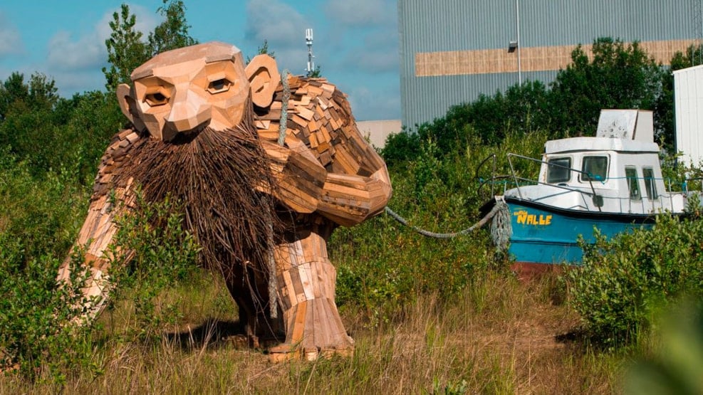 Giant Wood Sculptures in Copenhagen Are Treasure Hunt Of Recycled Art