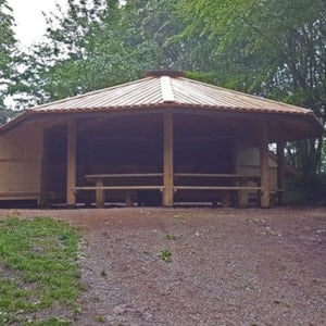 Campfire shelter in Gribskov