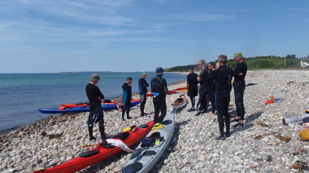 Kayaking along Syddjurs coast