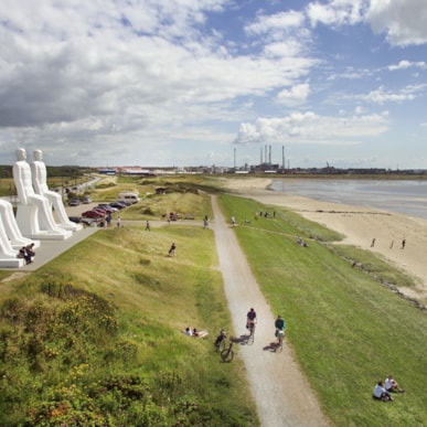 Giant sculpture Man Meets the Sea in Esbjerg