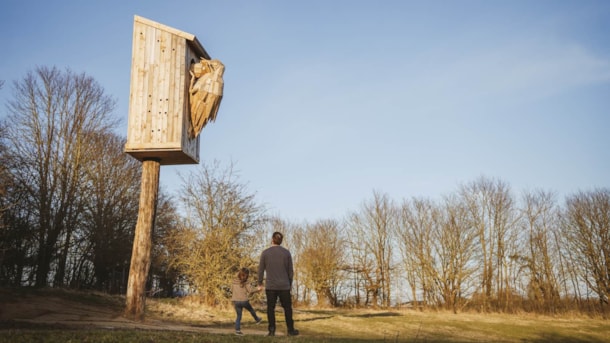 Stæren - træskulptur i Madsbyparken