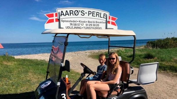 Golfwagenverleih und geführte Inselrundfahrt auf Aarø