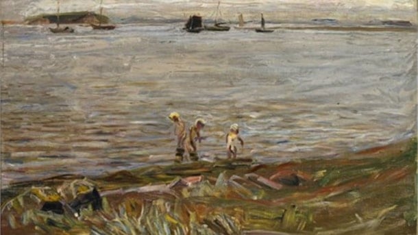 Fritz Syberg: Bathing children at Korshavn