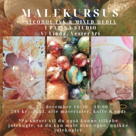 Malekursus julespecial: Alcohol Ink og Mixed Media