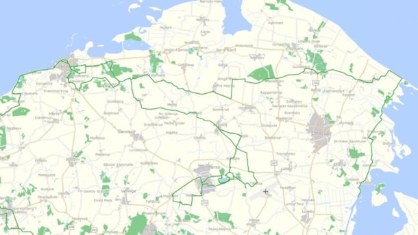The regional bike routes on North Funen