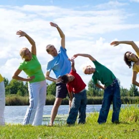 Outdoor fitness at Barfod's Pond in Bogense