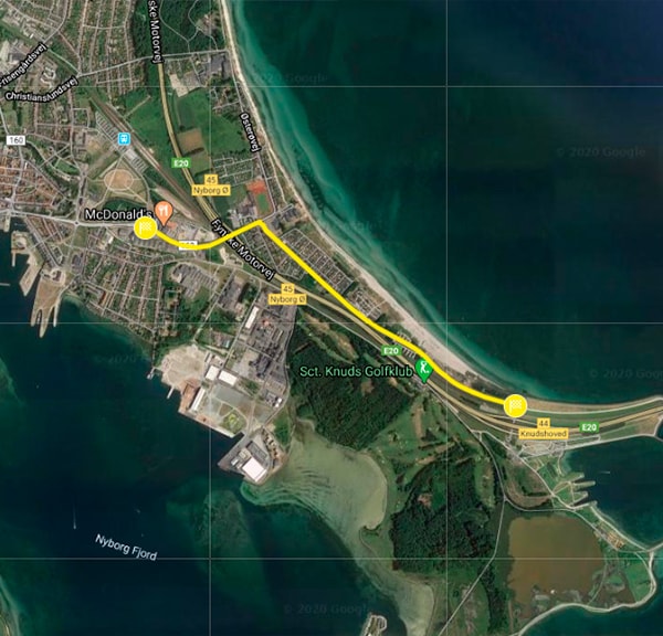 Tour de France 2022 - die Anlaufstrecke in Nyborg (2,7 km)
