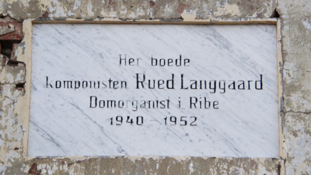 Memorial to composer Rued Langgaard in Ribe