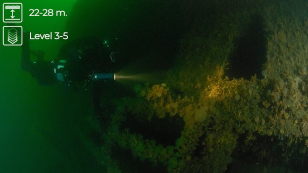 Wreck dive: M 36 / The Capsized - The southern part of the Langeland Belt