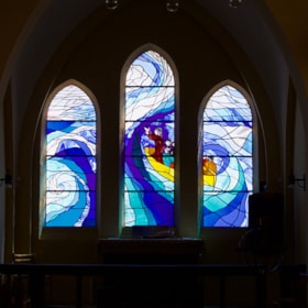 Stained glass window in Bagenkop Church, Helle Scharling-Todd