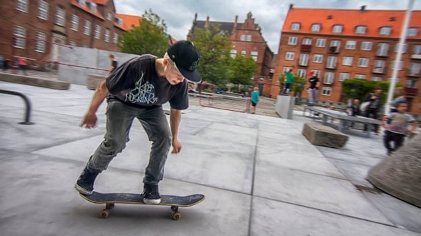 The skate park at the town hall square