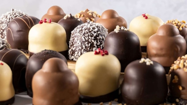 Genießen Sie handgemachte Schokolade bei Frellsen Chokolade in der Fußgängerzone von Roskilde