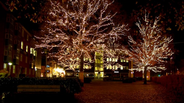 Weihnachtsstimmung auf dem Platz Torvet in Silkeborg