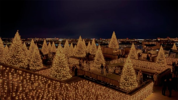 Salling Christmas Garden auf dem Dach von Aarhus